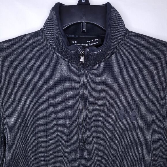 Under Armour Jacket Mens Small Black Fleece Loose ColdGear - Picture 2 of 12
